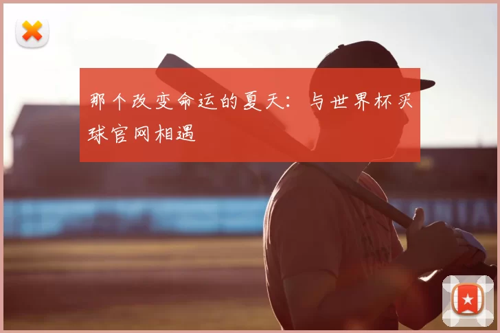 那个改变命运的夏天:与世界杯买球官网相遇